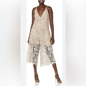 Dress the Population Marion Lace Jumpsuit in Cream
